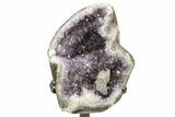 Amethyst Geode With Metal Stand - Uruguay #257635-1